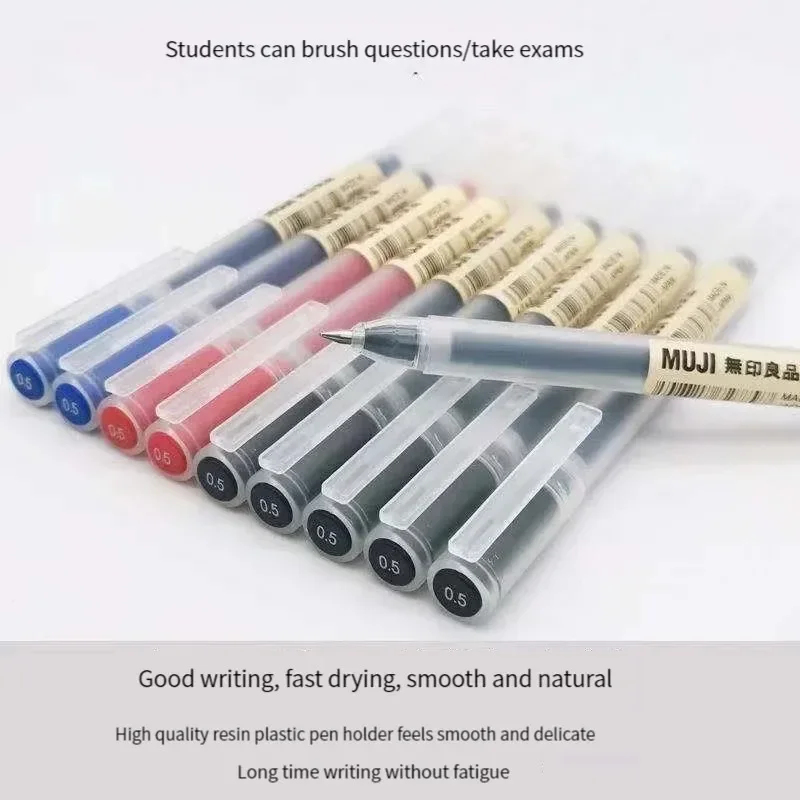Muji Stationery Gel Pen - 6/8개/세트 MUJI 젤 펜 블랙/레드/블루 0.38/0.5mm