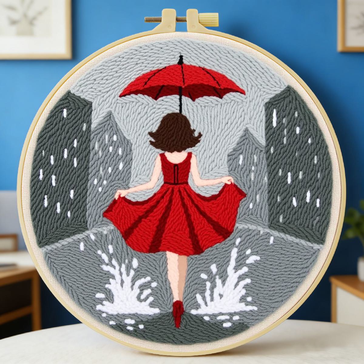 Is Sewing Textile Art - 20X20CM/7.87인치 여성용 펀치 니들 자수 세트