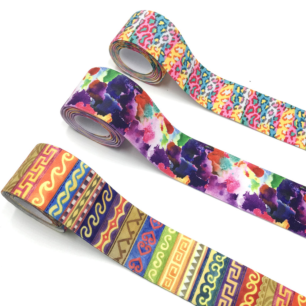 Sewing Tie Dye - 5미터/묶음 25/38MM 레오파드 타이다이 기하학 무늬