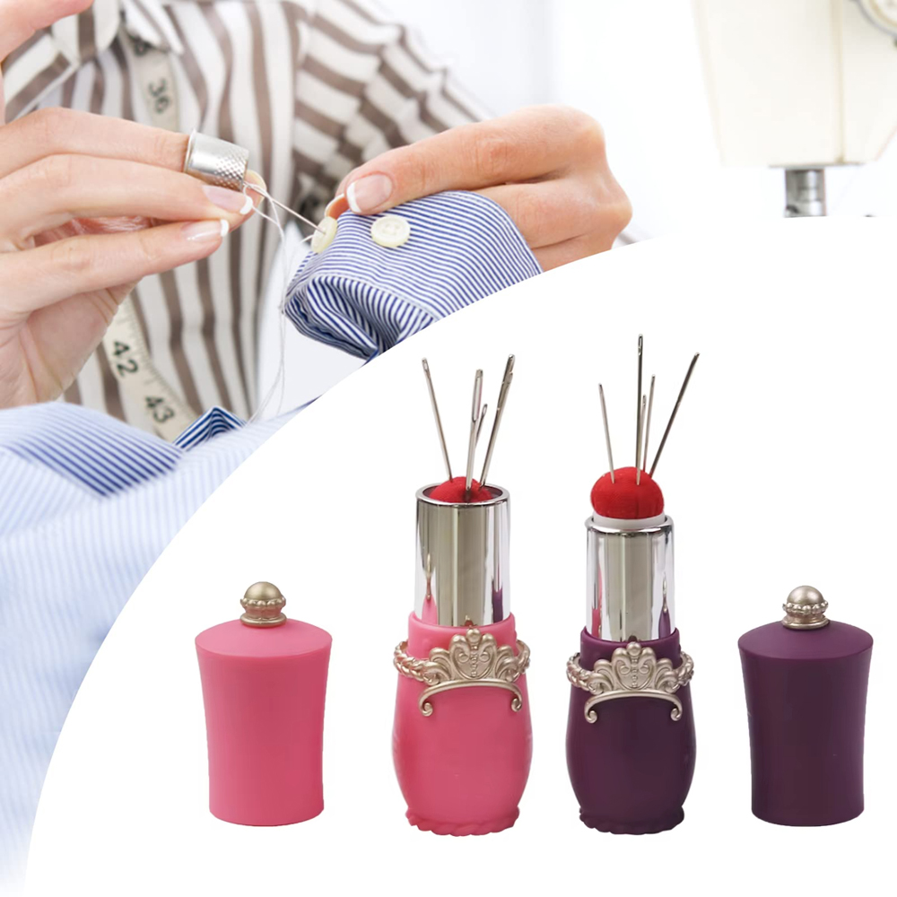 Sewing Pin Cushion - 바느질을위한 5pcs 손 바늘과 립스틱 핀