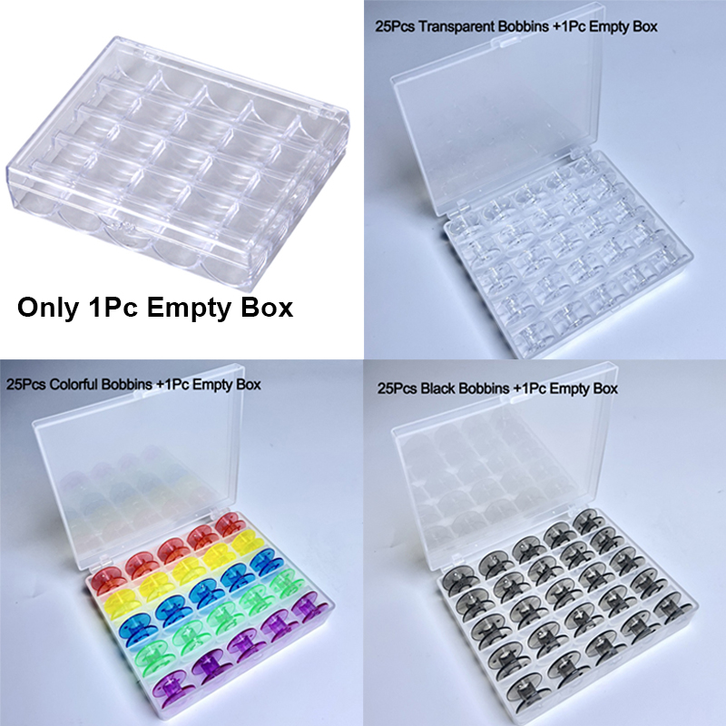Bobbin Organizer Box - 1개 25개 스풀 빈 보빈 보관함