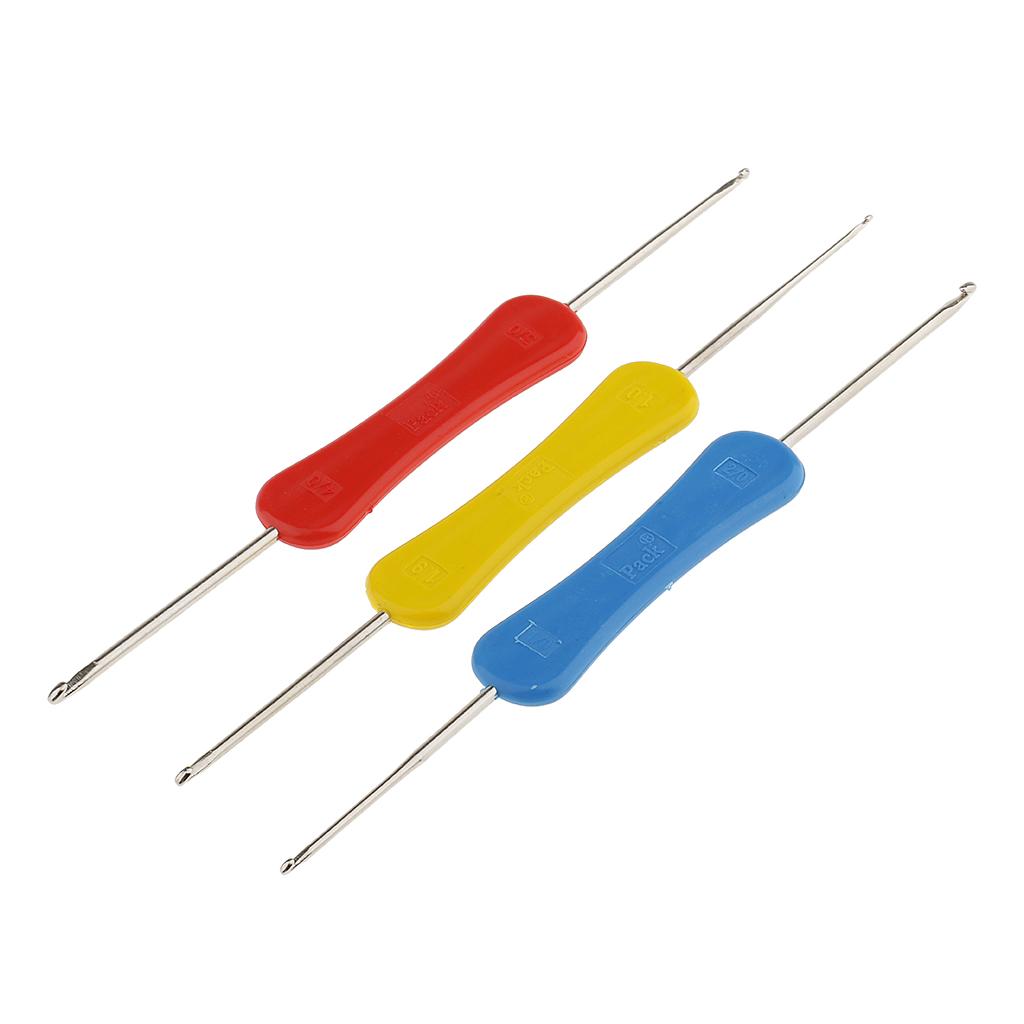 Textile Sewing Kit - 3 혼합 더블 엔드 그립 크로셰
