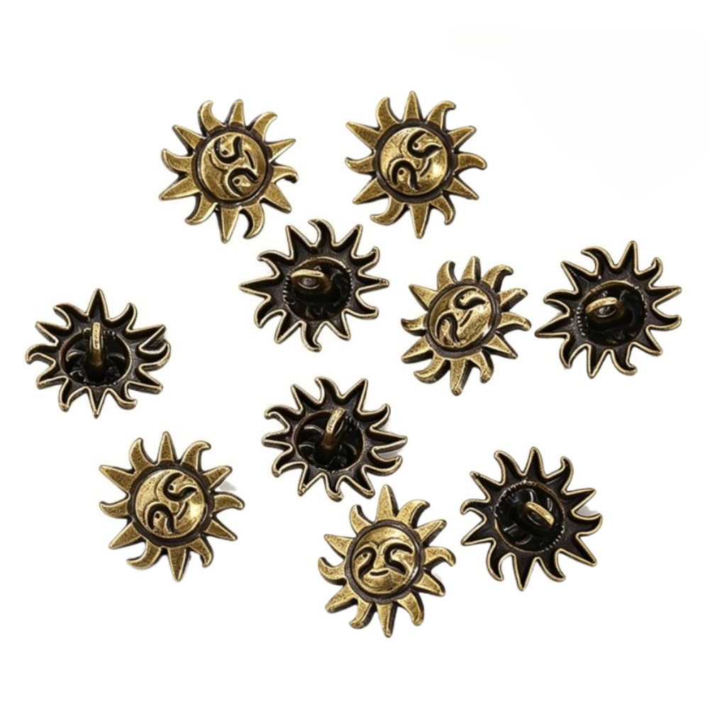 Button Hole Cutter - 10pcs 금속 천상의 태양 얼굴 버튼