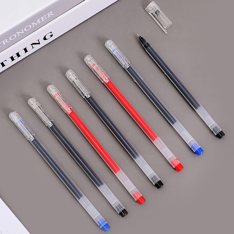 Muji Stationery Gel Pen - 0.5mm 대용량 블랙/레드/블루 잉크 무지 스타일