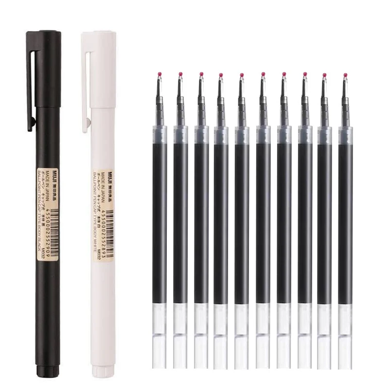 0.5mm 블랙/화이트 젤 펜 블랙 잉크 MUJI 젤  - Muji Stationery Gel Pen 리뷰 및 가격