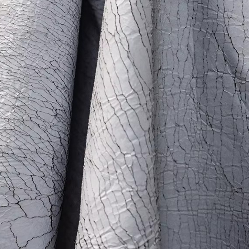 그레이 레트로 크랙 가죽 질감의 헤비웨이트 스트레치 원 - Is Sewing Textile Art 리뷰 및 가격
