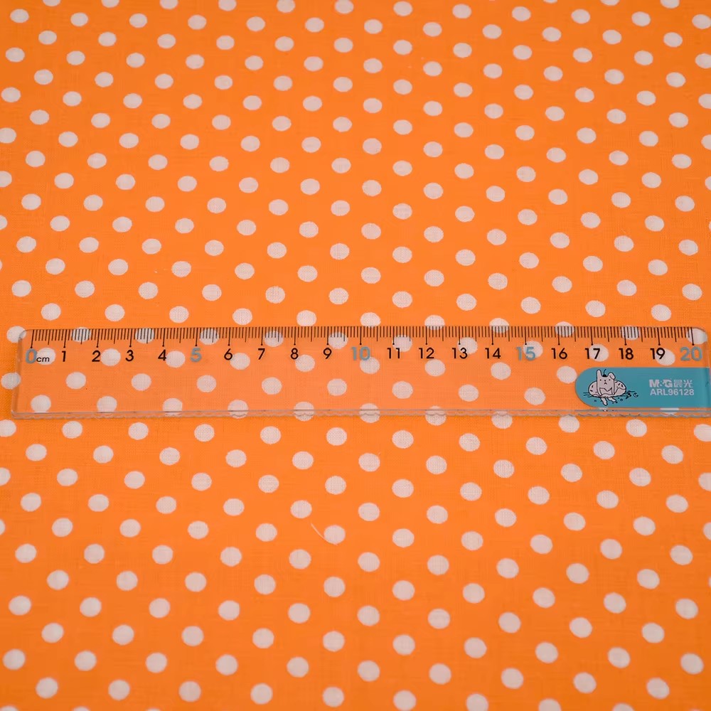 50X150CM 화이트 오렌지 폴카 도트 인쇄 코튼 원 - Sewing Textiles 리뷰 및 가격