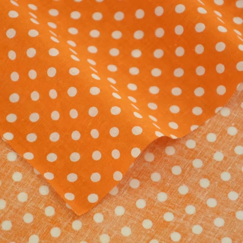 50X150CM 화이트 오렌지 폴카 도트 인쇄 코튼 원 - Sewing Textiles 리뷰 및 가격