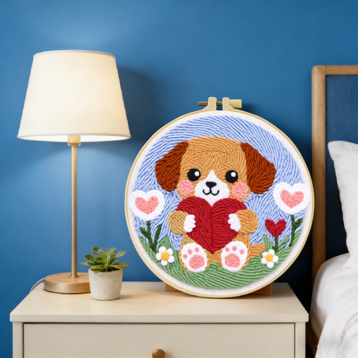 20X20CM/7.87인치 강아지 펀치 니들 자수 세트 - Is Sewing Textile Art 리뷰 및 가격