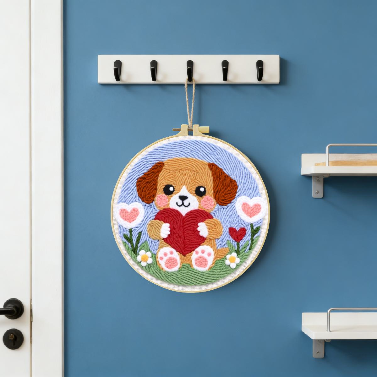 20X20CM/7.87인치 강아지 펀치 니들 자수 세트 - Is Sewing Textile Art 리뷰 및 가격