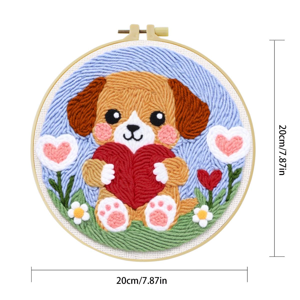 20X20CM/7.87인치 강아지 펀치 니들 자수 세트 - Is Sewing Textile Art 리뷰 및 가격