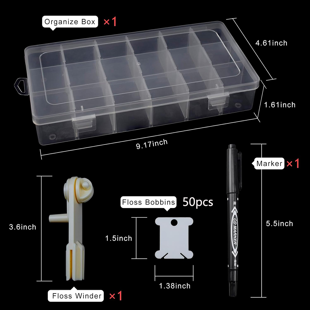 자수실 정리함 18칸 크로스 스티치 실 보관함 & 자수 - Bobbin Organizer Box 리뷰 및 가격