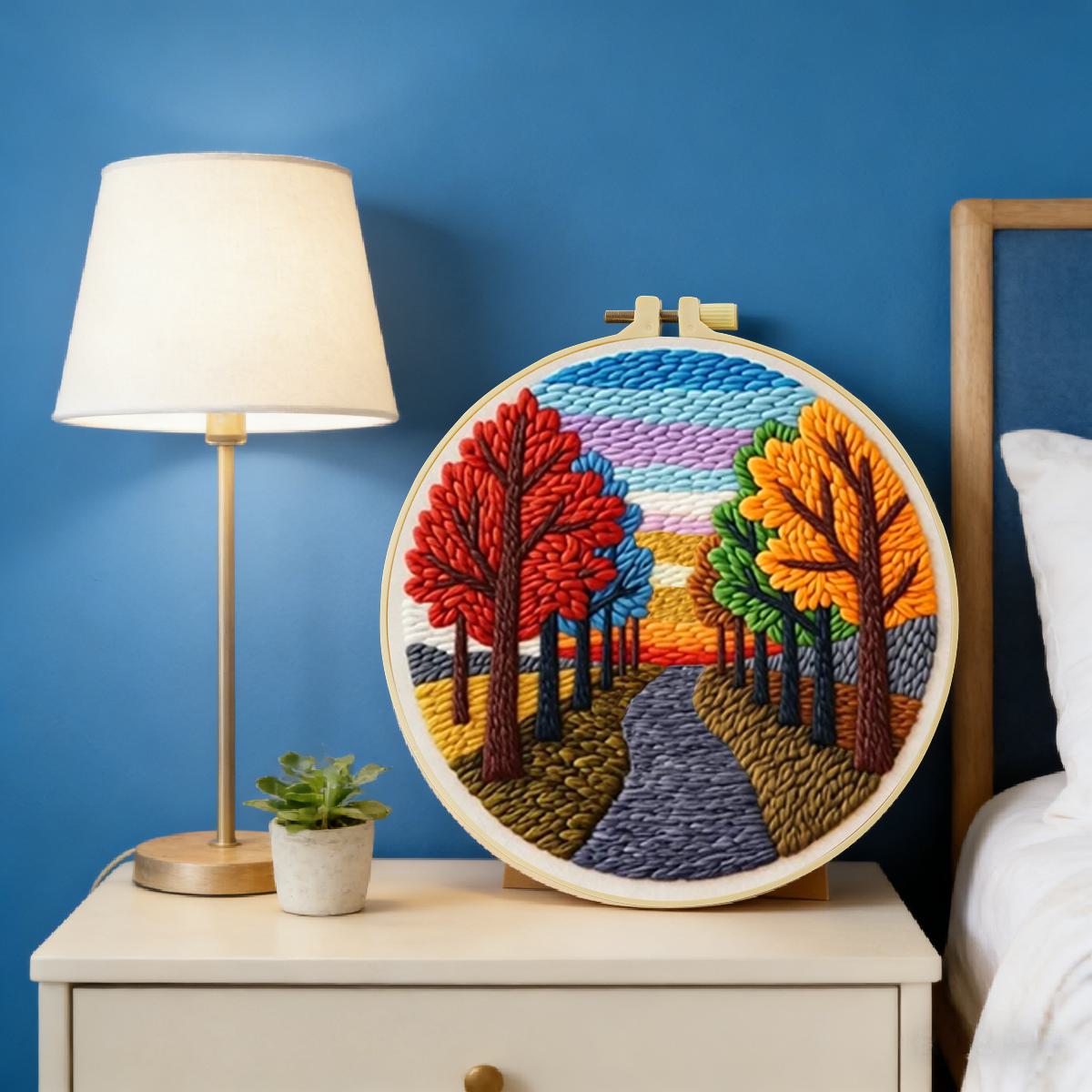 20X20CM/7.87인치 풍경 펀치 니들 자수 세트  - Textile Sewing Kit 리뷰 및 가격
