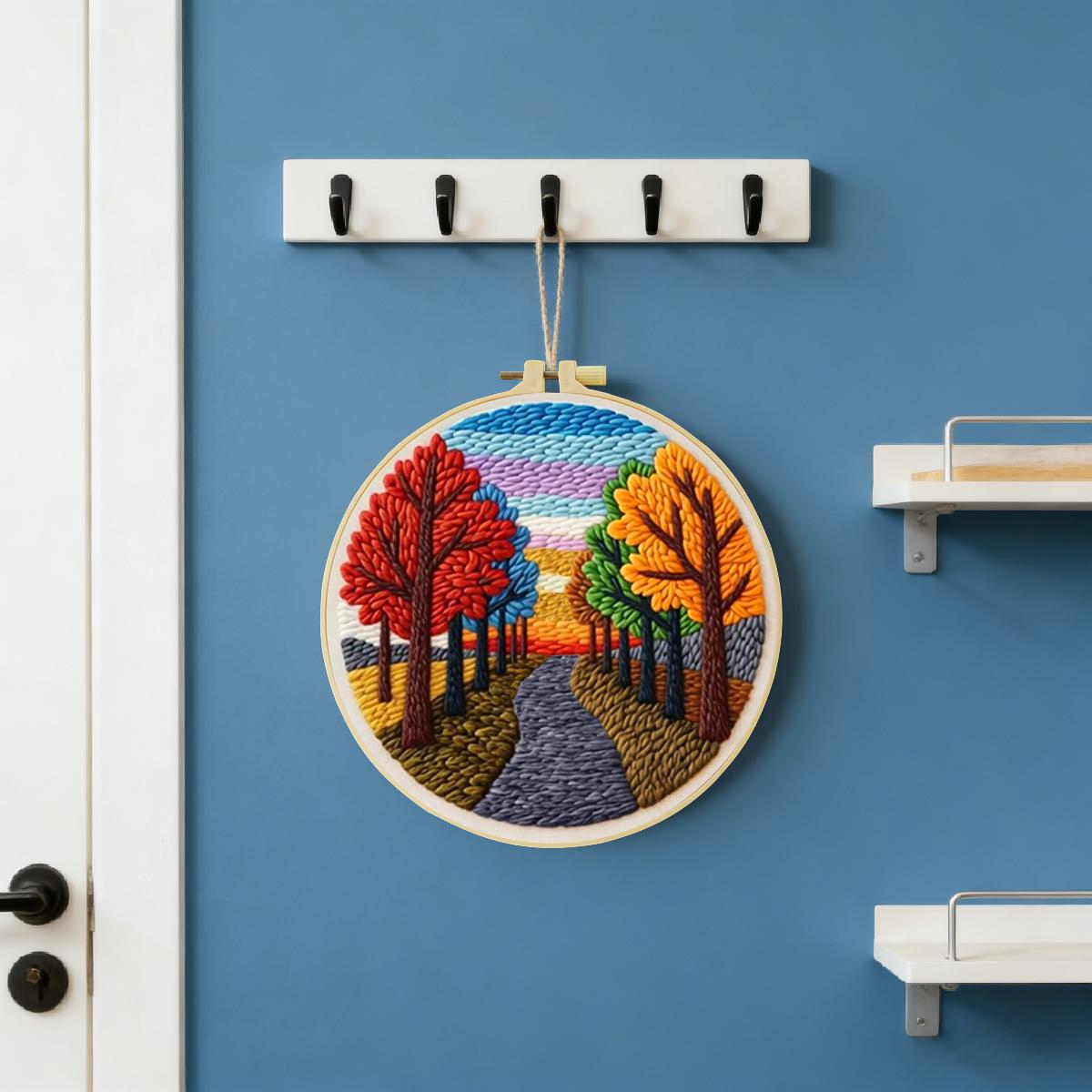 20X20CM/7.87인치 풍경 펀치 니들 자수 세트  - Textile Sewing Kit 리뷰 및 가격