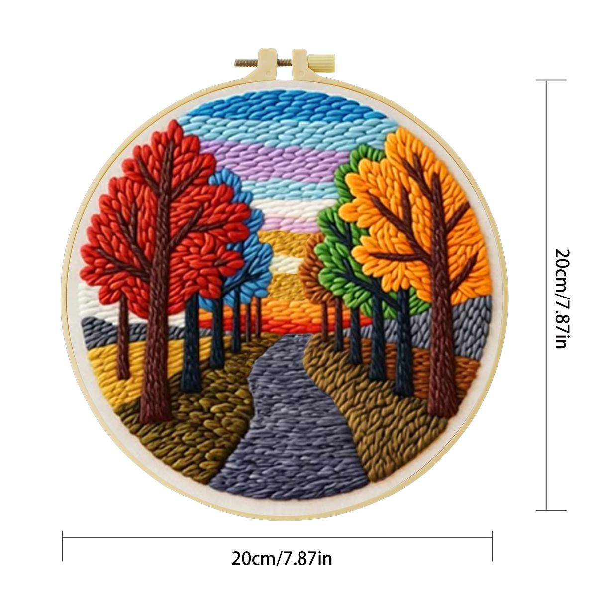 20X20CM/7.87인치 풍경 펀치 니들 자수 세트  - Textile Sewing Kit 리뷰 및 가격
