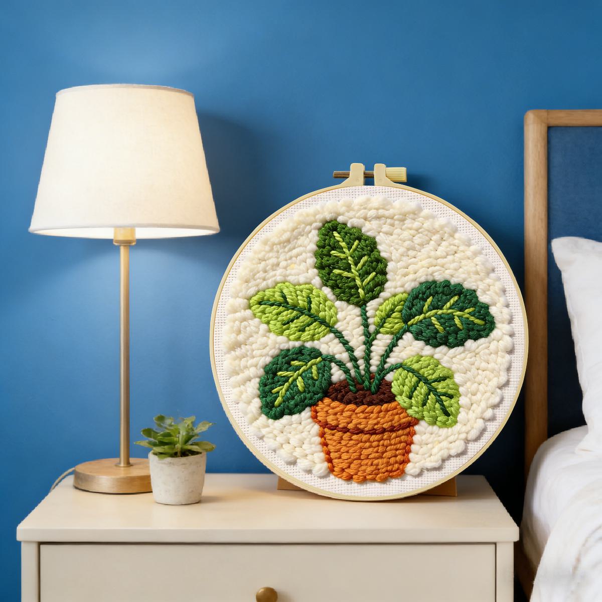 20X20CM/7.87인치 나뭇잎 펀치 니들 자수 세트 - Is Sewing Textile Art 리뷰 및 가격