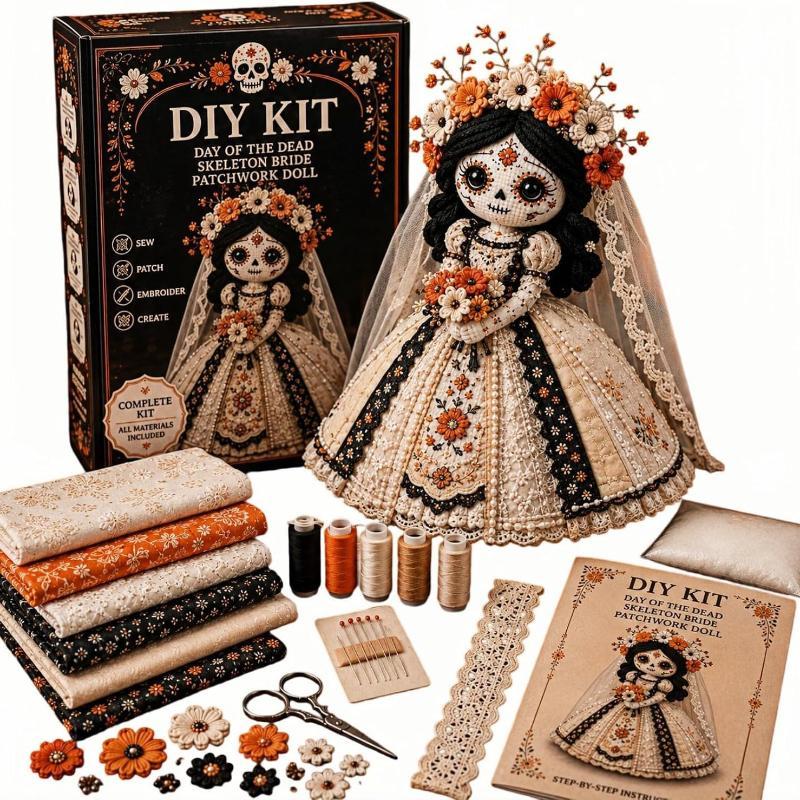 새로운 죽은 자들의 날 패치워크 인형 DIY 키트, 해 - Textile Sewing Kit 리뷰 및 가격