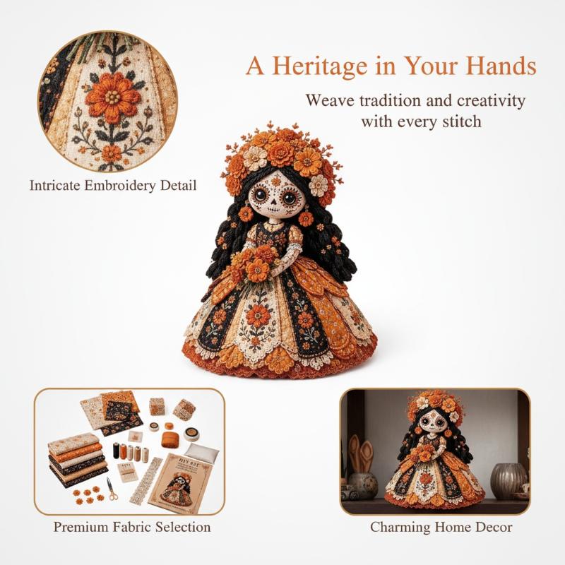 새로운 죽은 자들의 날 패치워크 인형 DIY 키트, 해 - Textile Sewing Kit 리뷰 및 가격