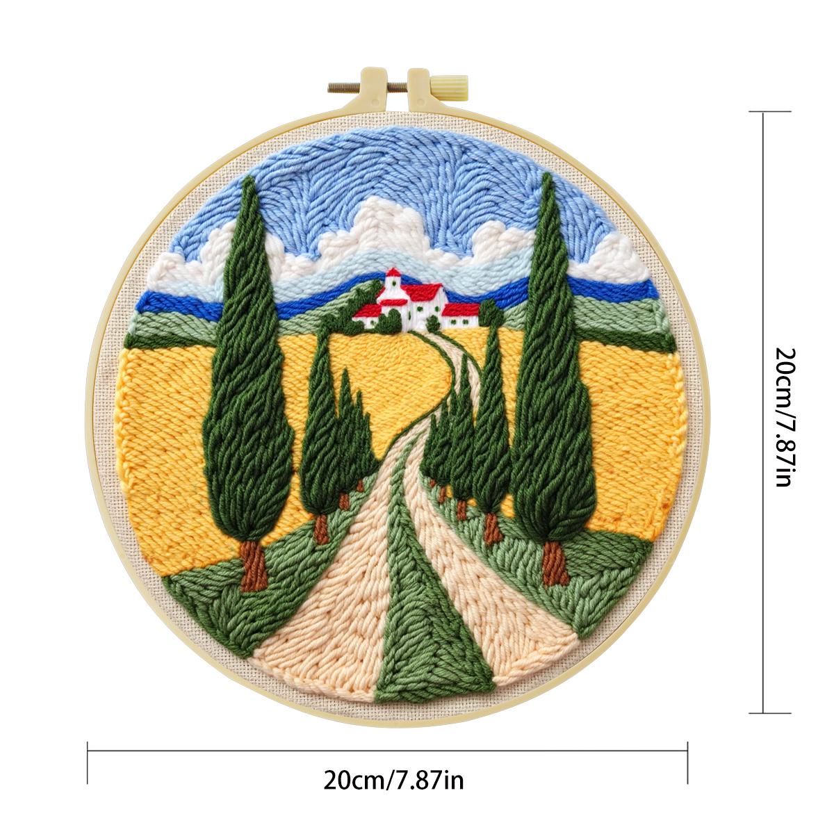 20X20CM/7.87인치 필드 펀치 니들 자수 세트  - Is Sewing Textile Art 리뷰 및 가격
