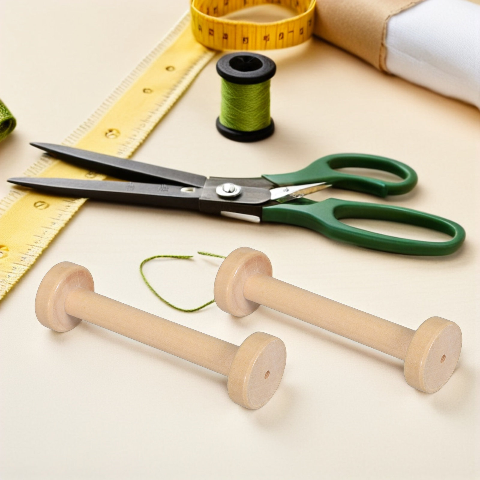 5개 나무 스풀 천연 빈티지 섬유 보빈 DIY 바느질  - Sewing Textiles 리뷰 및 가격