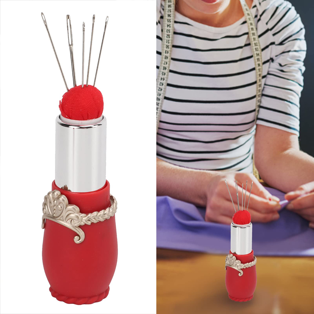 바느질을위한 5pcs 손 바늘과 립스틱 핀 쿠션 바느질 - Sewing Pin Cushion 리뷰 및 가격