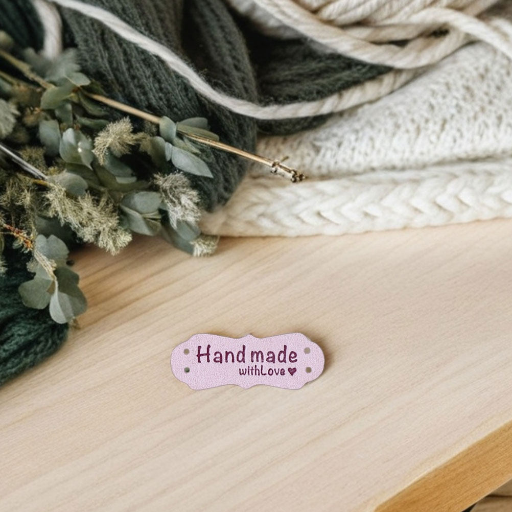 100Pcs 수제 양각 스웨이드 라벨 의류 모자 액세서 - Sewing Labels 리뷰 및 가격