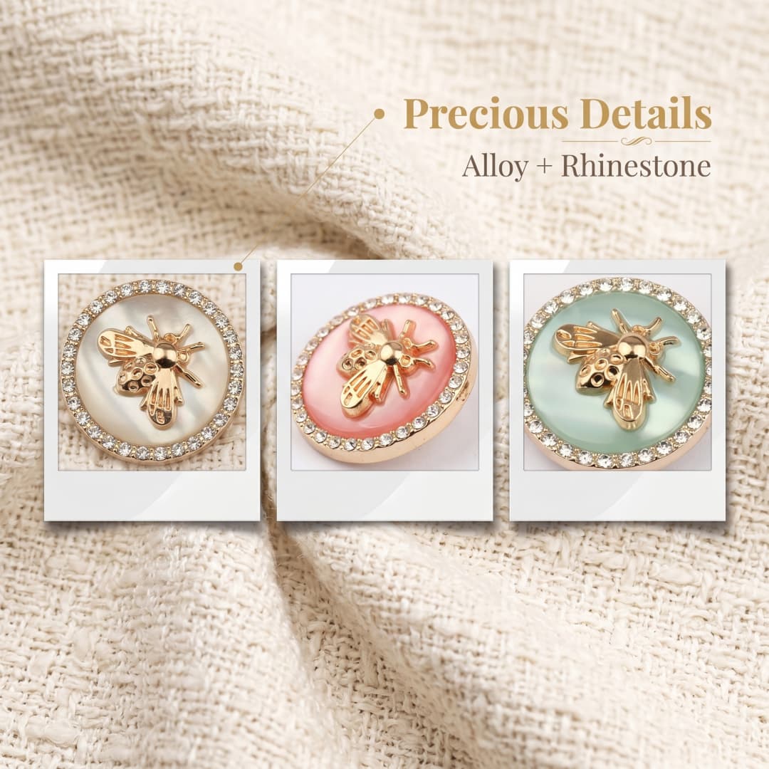 10Pcs 라인스톤 꿀벌 금속 장식 단추, 18mm/2 - Button Hole Cutter 리뷰 및 가격