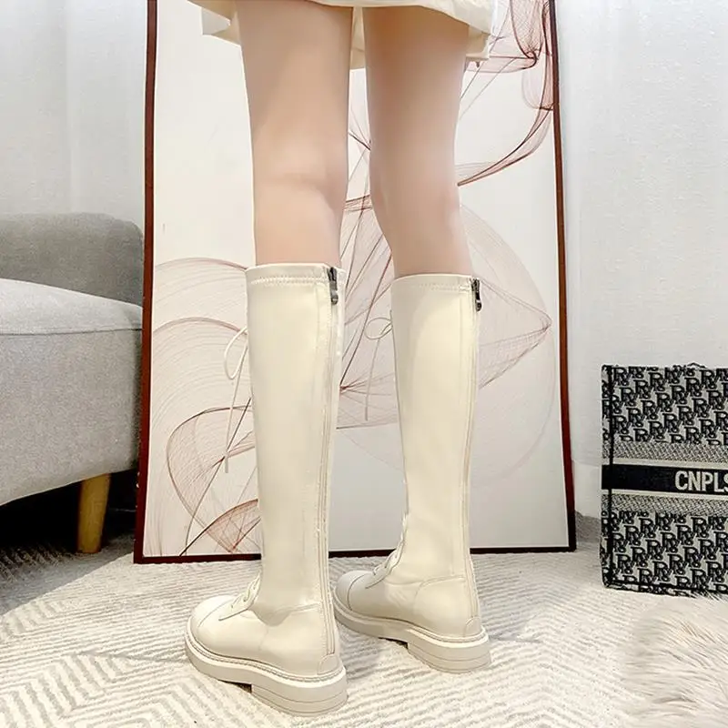 라운드 토 플리스 안감 우아한 낮은 굽 여성 롱부츠 특 - Sewing Fleece 리뷰 및 가격