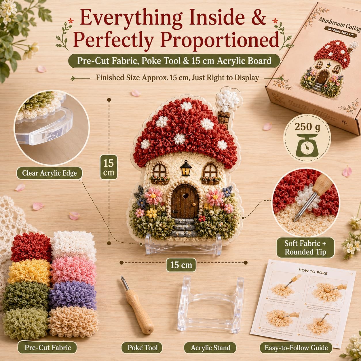 DIY 3D 패브릭 포크 아트 키트, 독특한 호박 코티 - Is Sewing Textile Art 리뷰 및 가격
