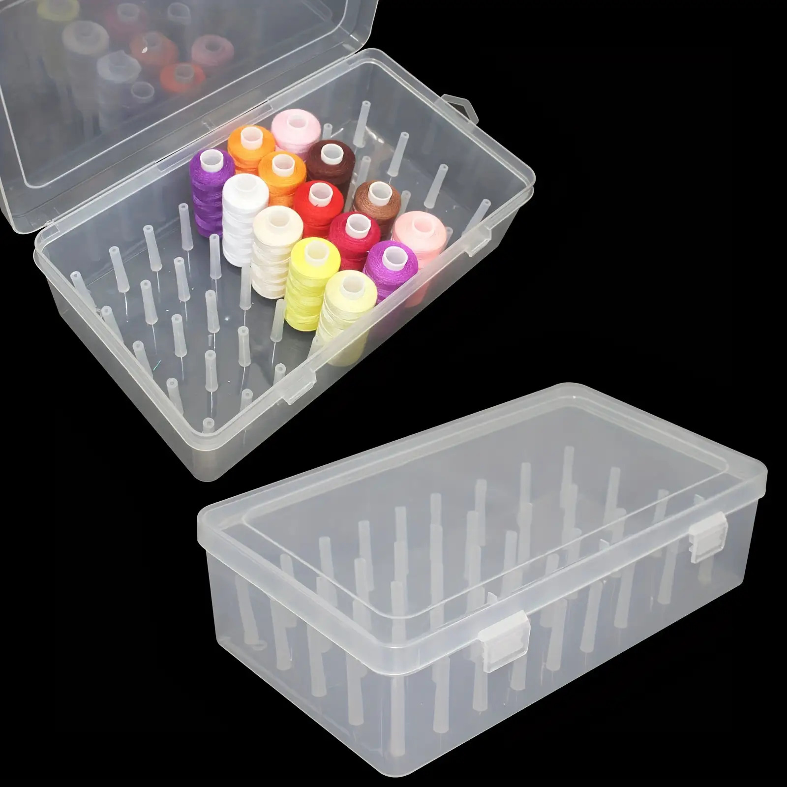 투명 플라스틱 재봉실 보관함 42칸 공예 스풀 홀더 자 - Bobbin Organizer Box 리뷰 및 가격