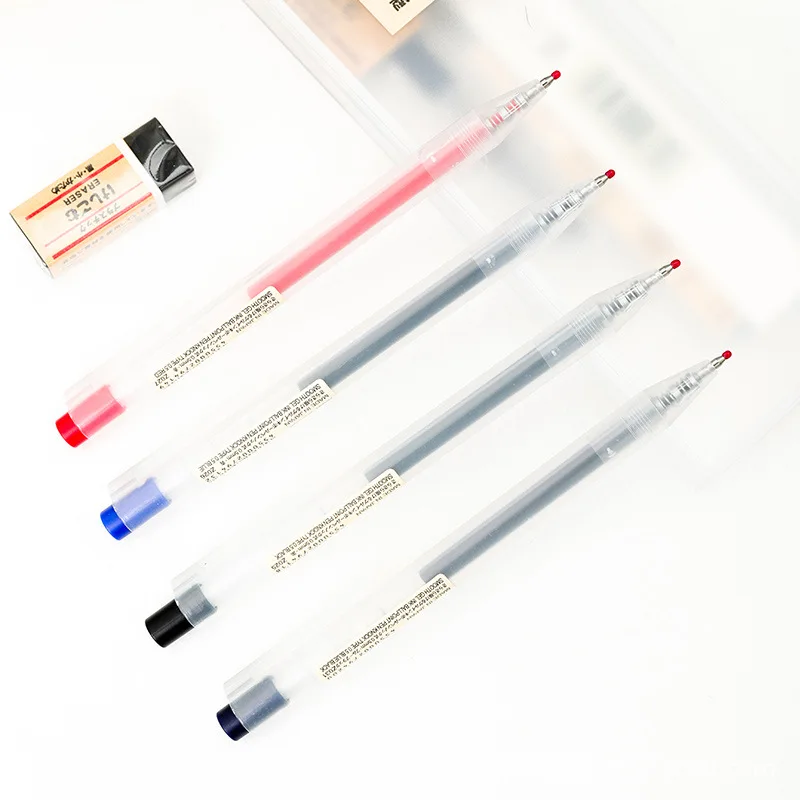 0.5mm 프레스 젤 펜 블루/블랙/다크 블루/레드 잉 - Muji Stationery Gel Pen 리뷰 및 가격