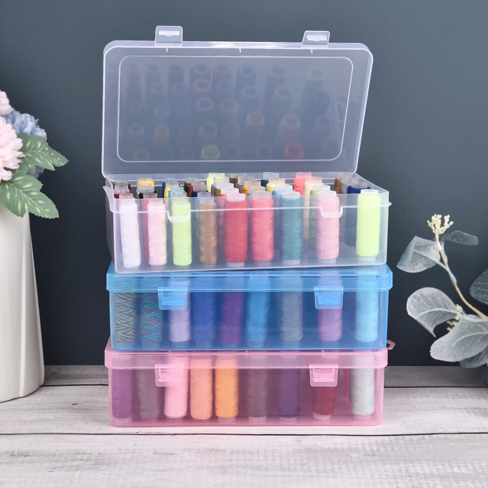 새로운 24 그리드 스풀 주최자/42 축 바느질 스레드 - Bobbin Organizer Box 리뷰 및 가격