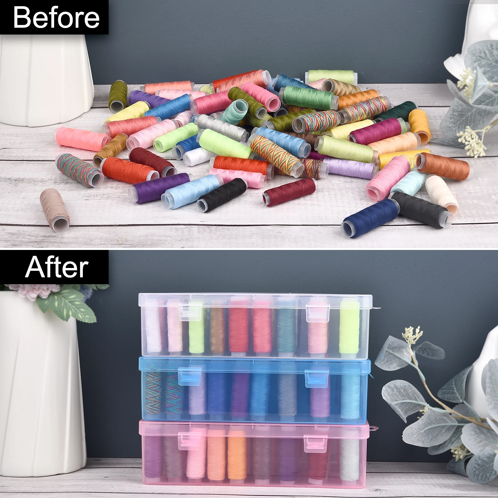 새로운 24 그리드 스풀 주최자/42 축 바느질 스레드 - Bobbin Organizer Box 리뷰 및 가격