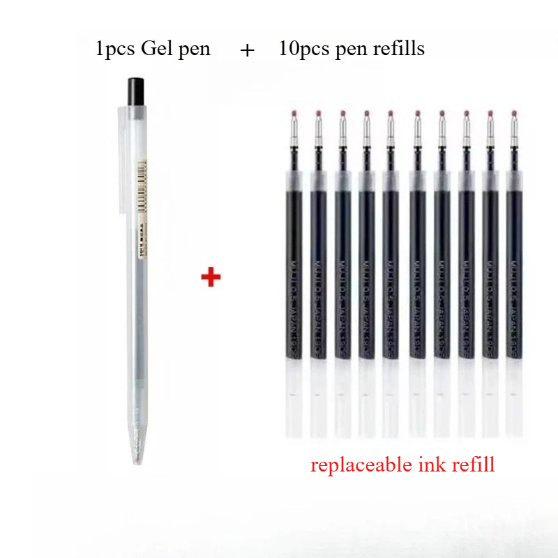 10개입 프레스펜 리필과 1개입 MUJI 스타일 젤 펜 - Muji Stationery Gel Pen 리뷰 및 가격