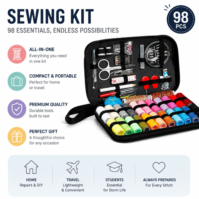 68/98PCS 바느질 액세서리 도구 세트, 바느질 공 - Textile Sewing Kit 리뷰 및 가격