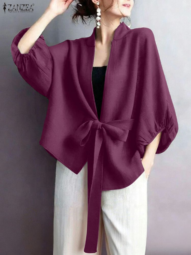 2025 ZANZEA 우아한 V넥 랜턴 소매 가디건 셔 - Sewing V 리뷰 및 가격