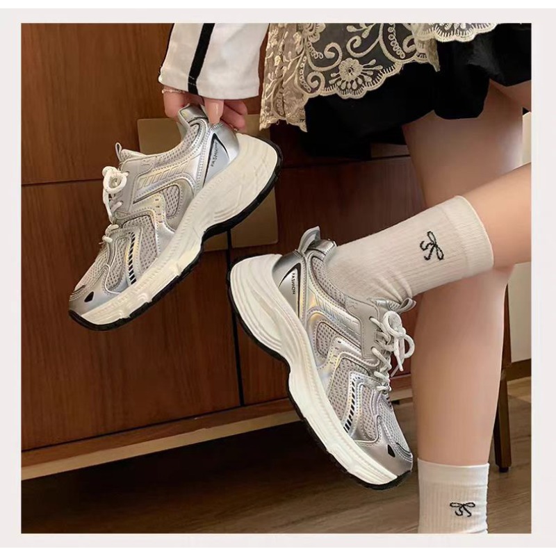 2026년 봄 여성 언키 아빠 스니커즈 통기성 메쉬 플 - Sewing Nylon 리뷰 및 가격
