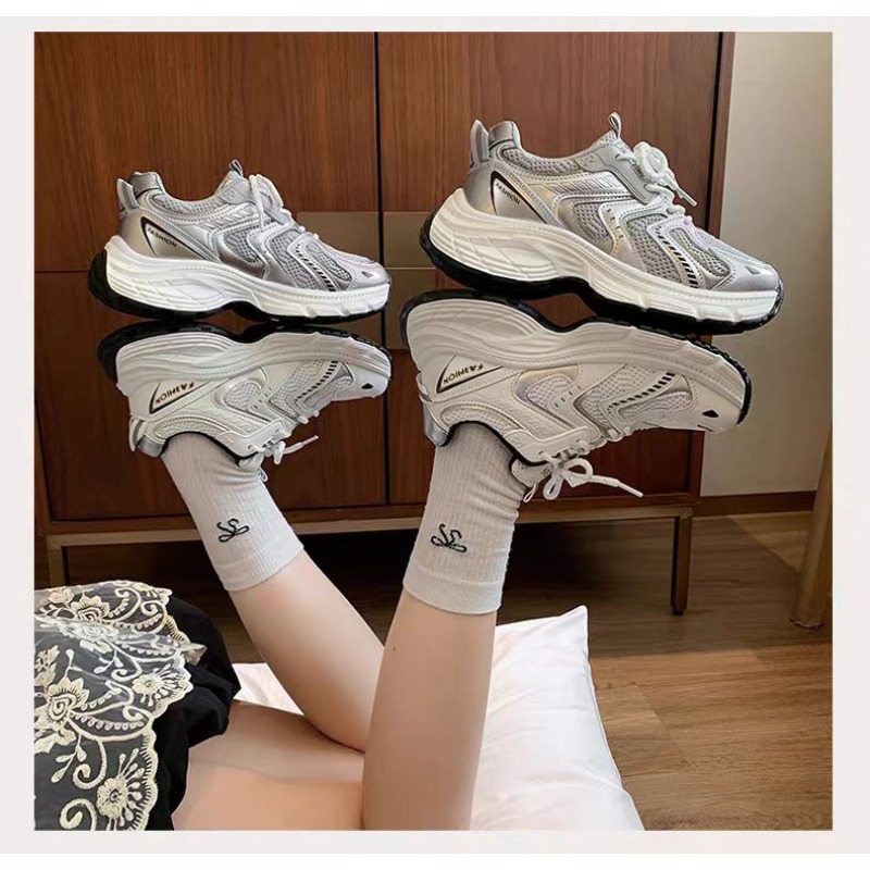 2026년 봄 여성 언키 아빠 스니커즈 통기성 메쉬 플 - Sewing Nylon 리뷰 및 가격