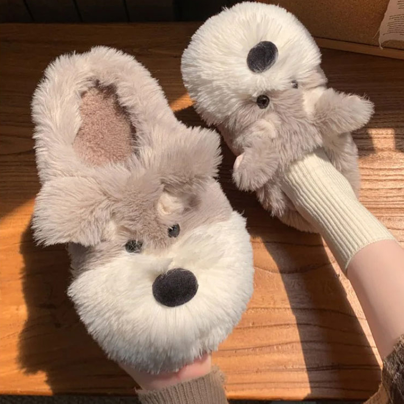 강아지 모양 털 슬리퍼 여성용 강아지 플랫폼 털 슬리퍼 - Sewing Fleece 리뷰 및 가격