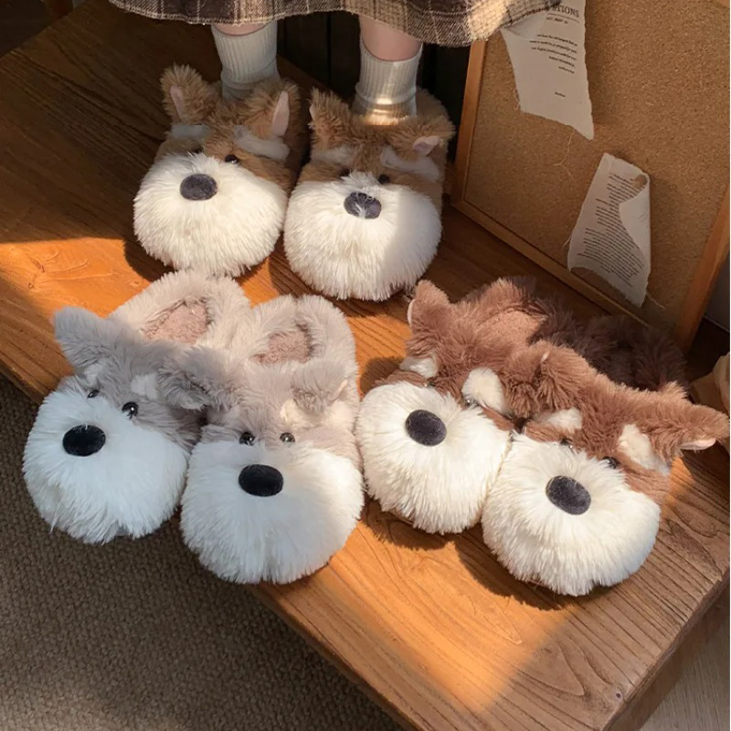 강아지 모양 털 슬리퍼 여성용 강아지 플랫폼 털 슬리퍼 - Sewing Fleece 리뷰 및 가격