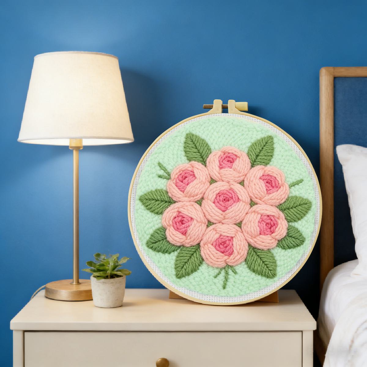 20X20CM/7.87인치 꽃 펀치 니들 자수 세트 키 - Is Sewing Textile Art 리뷰 및 가격