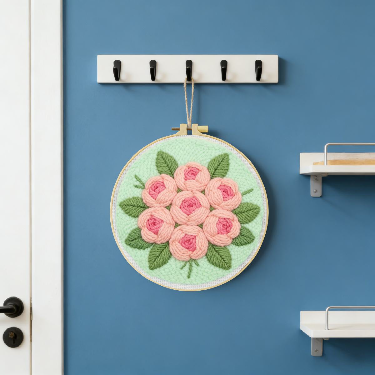 20X20CM/7.87인치 꽃 펀치 니들 자수 세트 키 - Is Sewing Textile Art 리뷰 및 가격
