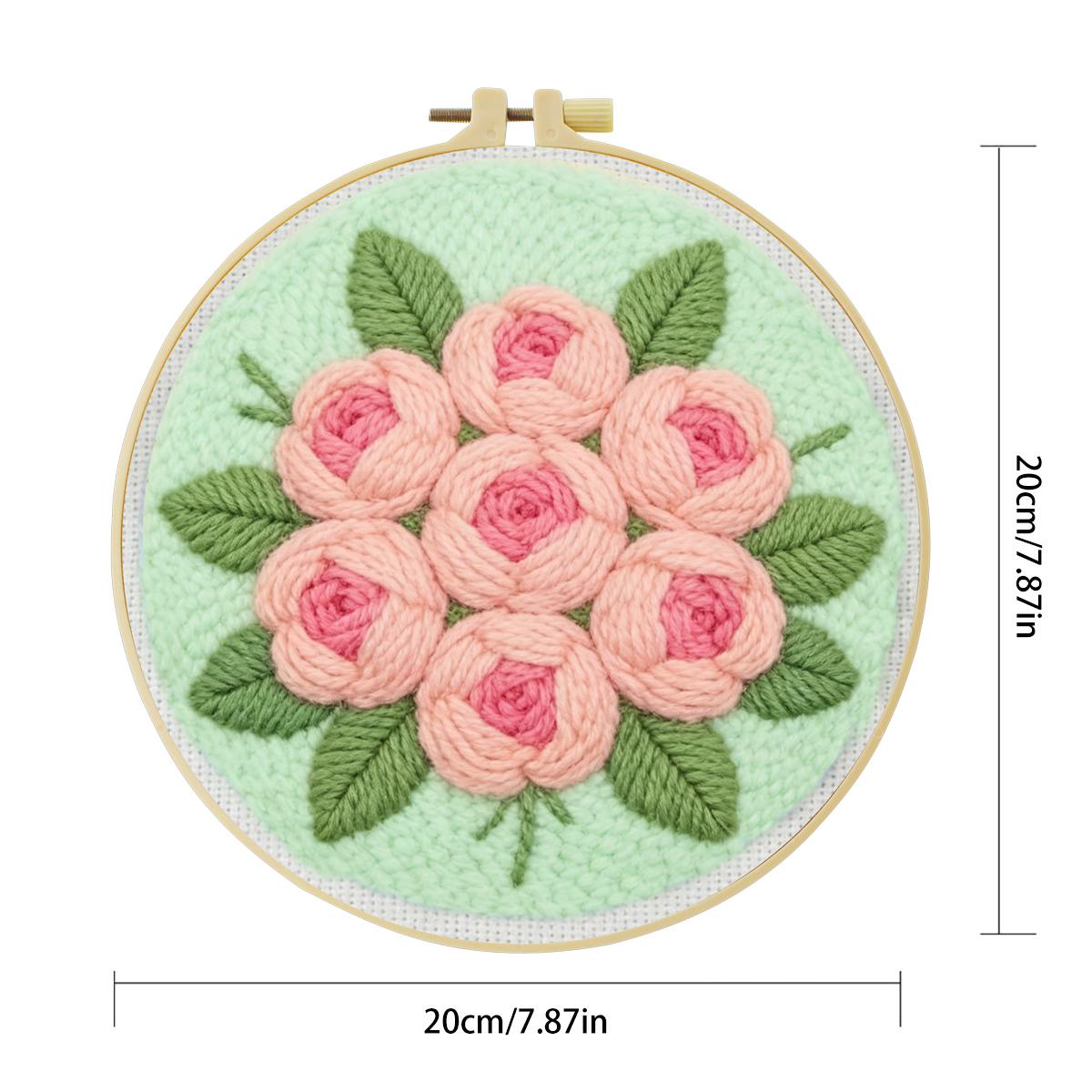 20X20CM/7.87인치 꽃 펀치 니들 자수 세트 키 - Is Sewing Textile Art 리뷰 및 가격